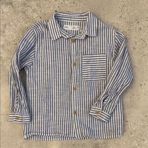 Zara Navy and White Striped Shirt size 3-4